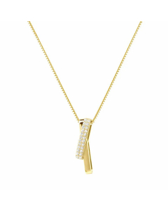 Fine Jewelry Minimalism Rhinestones Inlaid Rectangle Pendant Stainless Steel Necklace Wholesale CA07831175
