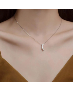 Fine Jewelry Rhinestones Inlaid Rectangle Pendant Stainless Steel Necklace Wholesale CA07831175