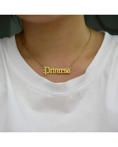 Daily Style Letter Princess Titanium Steel Pendent Necklace Fine Jewelry Colorza CA07831178