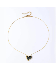 Wholesale Stainless Steel Necklace Simple Style Heart Shape18K Gold Plated Pendant Necklace