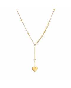 Artistic Hand Of Fatima Heart Shape Titanium Steel 18K Gold Plated Pendant Necklace WholesaleCA07831189