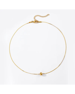 Wholesale Stainless Steel Necklace Simple Style Round Bead 18K Gold Plated Necklace
