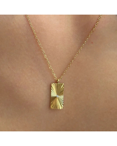 Wholesale Retro Square Titanium Steel Rhinestones Pendant Necklace_colorza_4