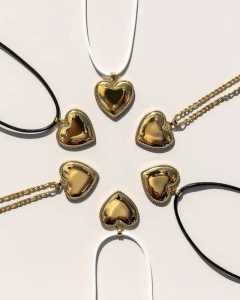 Non-Fading Heart Shape Pendent Titanium Steel 18K Gold Plated Necklace CA07831210