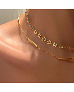 Wholesale Retro Solid Color Titanium Steel 18K Gold Plated Necklace