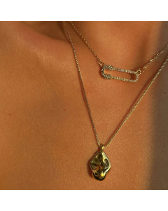 Wholesale Retro Geometric Titanium Steel 18K Gold Plated Pendant Necklace