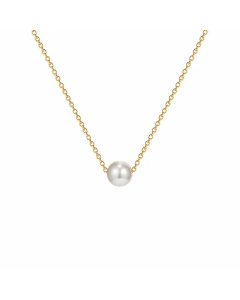 Wholesale Simple Style Geometric Titanium Steel Gold Plated Artificial Pearls Necklace