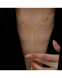 Wholesale Simple Style Solid Color Titanium Steel Long Necklace