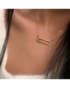Wholesale Basic Water Droplets Titanium Steel 18K Gold Plated Zircon Pendant Necklace