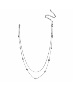 Lady Solid Color Beads Chain Stainless Steel Layered Necklaces CA07831221