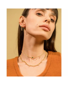 Light Luxury Style Glam Square Zircon Stainless Steel Natural Stone Inlaid Necklace Wholesale CA07831223