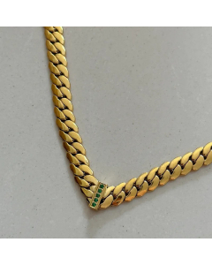 Minimalism Retro Solid Color Rhinestone Inlaid Titanium Steel 18K Gold Plated Necklace CA07831238