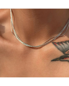 Fine Jewelry Plain Solid Color Layered Titanium Steel Necklace Colorza Wholesale CA07831240-Necklace-Steel Color