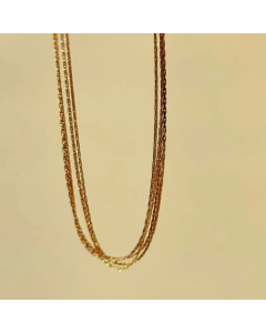 Fine Jewelry Plain Solid Color Layered Titanium Steel Necklace Colorza Wholesale CA07831240-Necklace-Gold Color