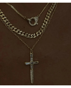 Wholesale Modern Style Cross Titanium Steel 18K Gold Plated Pendant Necklace