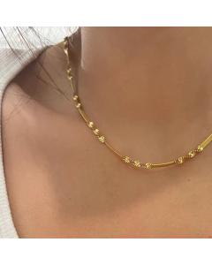 Wholesale Retro Solid Color Titanium Steel 18K Gold Plated Necklace