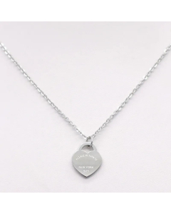 Steel Color Letter Heart Shape Pendent Stainless Steel 18K Gold Plated Necklace CA07831250