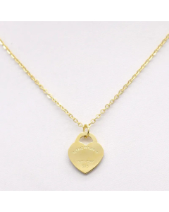 Gold Color Letter Heart Shape Pendent Stainless Steel 18K Gold Plated Necklace CA07831250