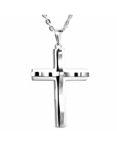  Casual Cross Pendent Titanium Steel Gold Plated Necklace CA07831251
