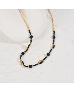 Minimalism Beads Chain Stainless Steel 14K Gold Plated Necklace CA07831255