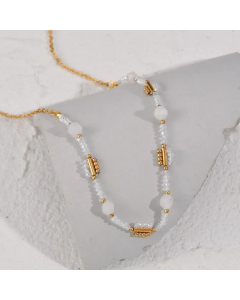 Fine Jewelry Beads Chain Stainless Steel 14K Gold Plated Necklace CA07831255