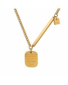 Wholesale INS Style Letter Titanium Steel 18K Gold Plated Pendant Necklace