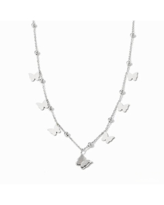 Sweet Butterfly Beads Chain Stainless Steel Titanium Steel Necklace CA07831264