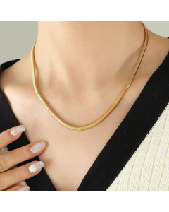 Colorza Jewelry Plain Solid Color Snake Bone Chain Titanium Steel Necklace CA07831283