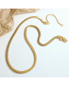 Colorza Jewelry Plain Solid Color Snake Bone Chain Titanium Steel Necklace CA07831283