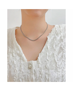 Hollow Out Heart Shape Pacthwork Clavicle Chain Necklace Titanium Steel Necklace CA07831285