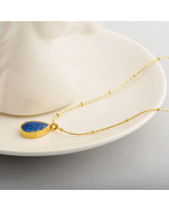 Wholesale Simple Style Water Droplets Titanium Steel 18K Gold Plated Pendant Necklace