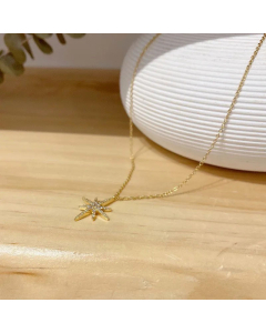 Wholesale Casual Star Titanium Steel Zircon Pendant Necklace