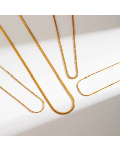 Wholesale Plain Solid Color Chain Stainless Steel 14K Gold Plated Necklace CA07831308