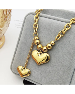Casual Daily Style Heart Shape Titanium Steel Plating Pendant Necklace 1 Piece CA07831312