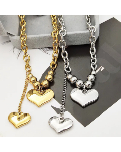 Casual Daily Style Heart Shape Titanium Steel Plating Pendant Necklace 1 Piece CA07831312