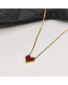 Simple Style Heart Shape Titanium Steel Plating Inlay Acrylic Pendant Necklace 1 Piece