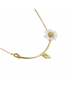 Retro Flower Titanium Steel Copper Enamel Plating Necklace 1 Piece