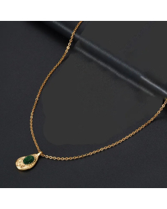 Wholesale Wafer Stainless Steel 14K Gold Plated Beaded Embossed Chain Necklace CA07831316