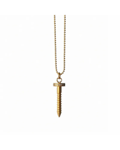 Wholesale Screw Spike Zircon Inlaid Pendent Titanium Steel Necklace CA07831320-Gold Color-01