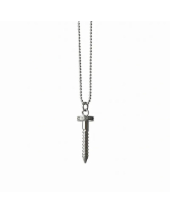 Wholesale Screw Spike Zircon Inlaid Pendent Titanium Steel Necklace CA07831320-Steel Color-01