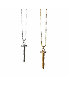 Wholesale Screw Spike Zircon Inlaid Pendent Titanium Steel Necklace CA07831320