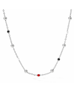 Fine Jewelry Enamel Beads Chain Stainless Steel Titanium Steel Necklace CA07831331-Steel Color-01