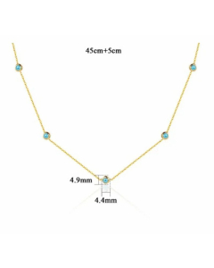 Wholesale Simple Style Eye Stainless Steel Turquoise Necklace