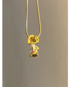 INS Style Cute Animal Flower Stainless Steel 18K Gold Plated Rhinestones Pendant Necklace CA07831353-Necklace-01