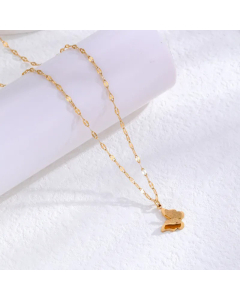 Elegant Sweet Butterfly Pendent Titanium Steel Gold Plated Necklace CA07831359