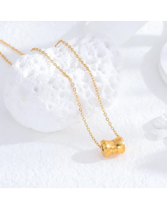 Classic Style Geometric Titanium Steel Gold Plated Pendant Necklace Wholesale CA07831364