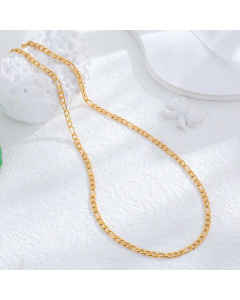 Casual Hip-Hop Classic Style Solid Color Choker Chain Gold Plated Titanium Steel Necklace CA07831367