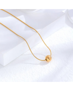 Minimalism Ball Titanium Steel Gold Plated Layered Necklace CA07831369