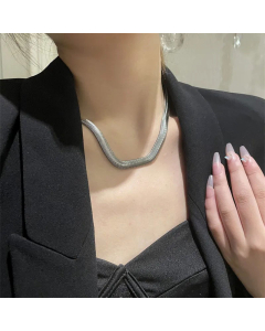 Plain Solid Color Snake Chain Choke Chain Titanium Steel Necklace CA07831374
