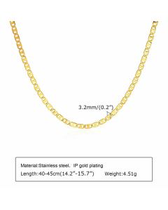 Plain Minimalism Solid Color Stainless Steel 18K Gold Plated Titanium Steel Necklace CA07831377